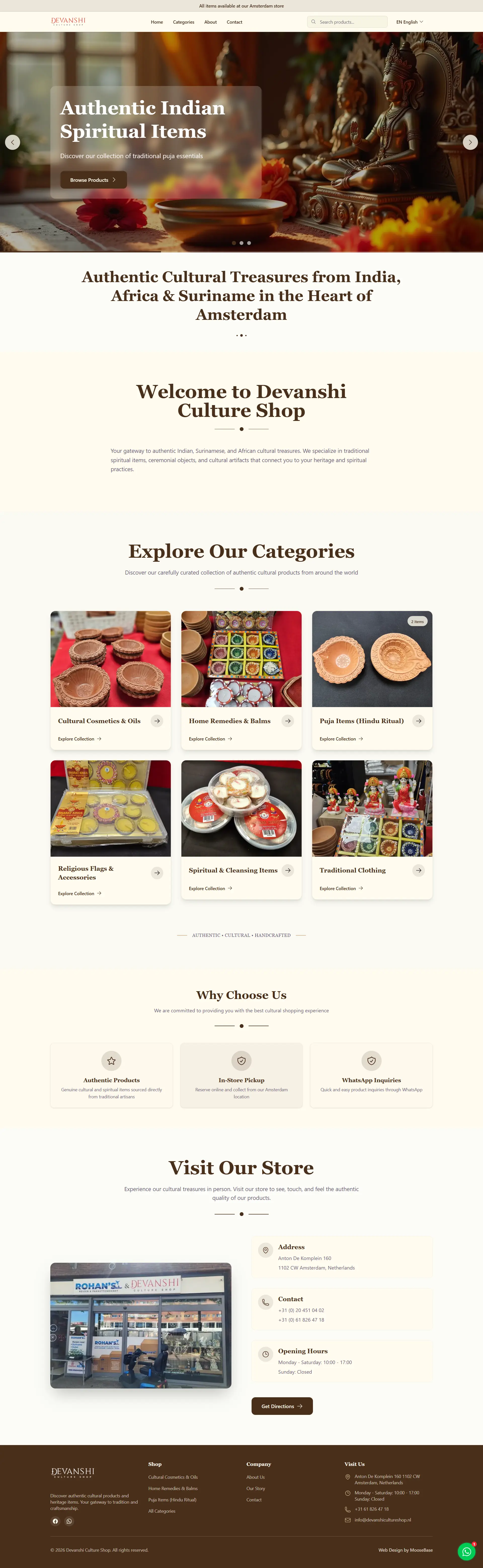 Devanshi Culture Shop website